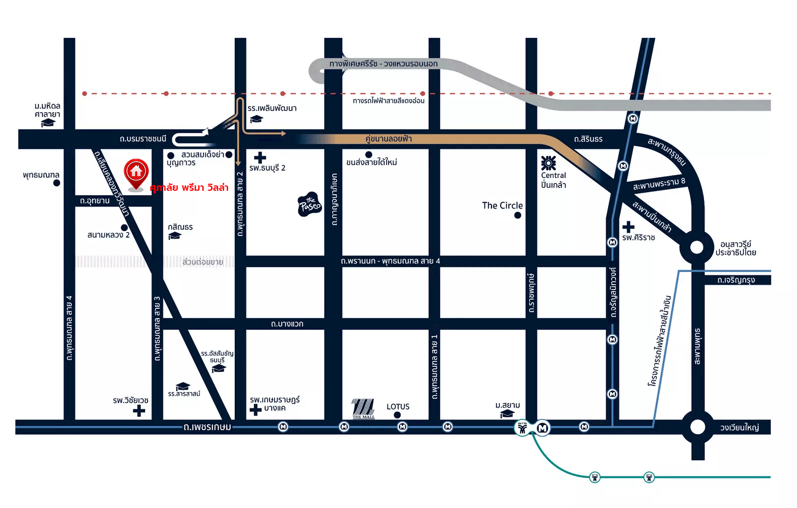 บ้านเดี่ยวมือสอง โครงการ ศุภาลัย พรีมา วิลล่า เนื้อที่ 102.50 ตร.ว. พื้นที่ใช้สอย 270 ตร.ม. ฟังก์ชัน 4 ห้องนอน 3 ห้องน้ำ 3 ที่จอดรถ บ้านสวยทำเลดี  พร้อมอยู่ บนทำเลเดินทางสะดวก เชื่อมต่อถนนวงแหวนกาญจนาภิเษก ถนนบรมราชชนนี ใกล้เซ็นทรัลปิ่นเกล้า และจุดขึ้นทางต่างระดับบรมราชชนนี